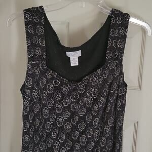 ANN TAYLOR Loft Floral Black and White Dress-- Size 10